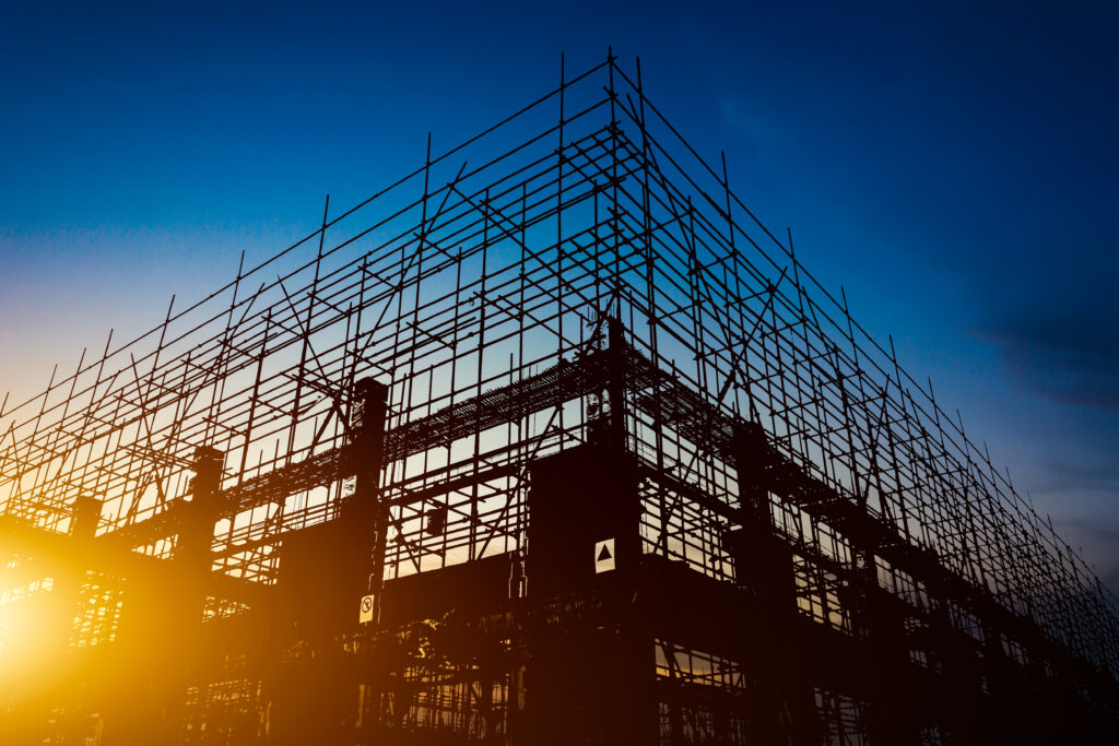 Construction site silhouettes